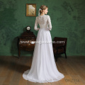 High Neck Lace Appliqued wedding gowns dress bridal long sleeve